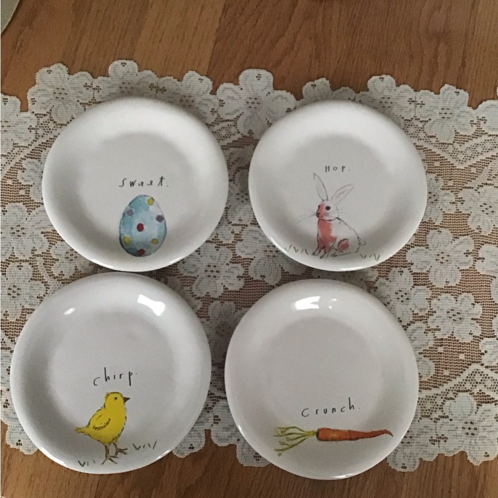 Set of Four Easter-Themed Plates